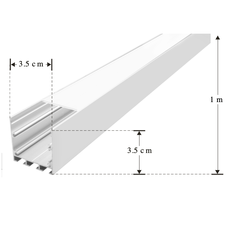 Luminario lineal para suspender 1m de longitud con difusor plano 40W 127V opciones de luz de iLumileds