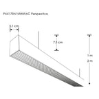Luminario lineal 1m para suspender acabado negro con policarbonato y rejilla honeycomb 40w 127V de ilumines