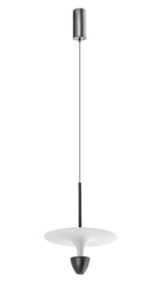 Luminario Cisne suspender luz directa - indirecta Ø26cm acabado negro con difusor blanco 12W luz cálida de iLumileds