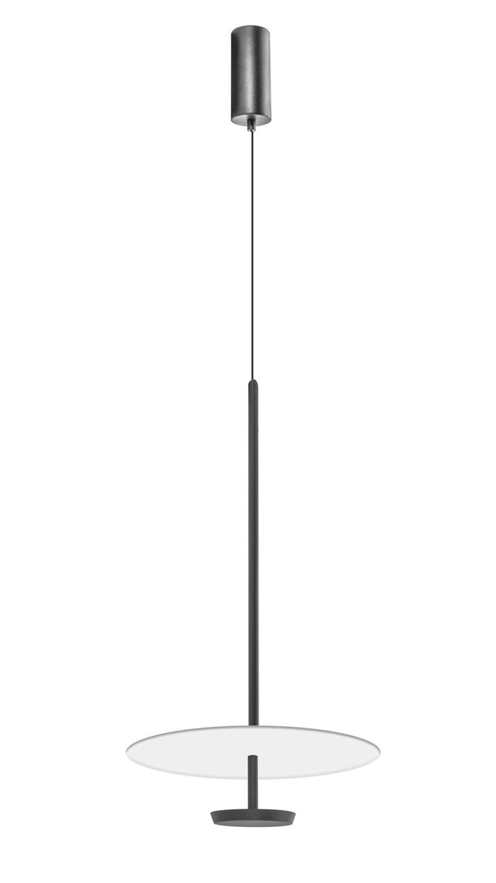 Luminario Degaz suspender plano luz indirecta Ø30cm acabado negro con difusor blanco 10W luz cálida de iLumileds