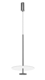 Luminario Degaz suspender plano luz indirecta Ø30cm acabado negro con difusor blanco 10W luz cálida de iLumileds