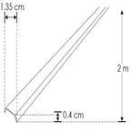 Mica difusa negra traslucida para perfil de aluminio negro DXAP01N, rectangular 2 m