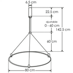 Tadema C. Base de sujeción en Aro (80cm) acabado dorado para módulos ILUEUR9028 incluye fuente de alimentación 60W (48W máx.) 100-240V 24V línea Europa iLumileds