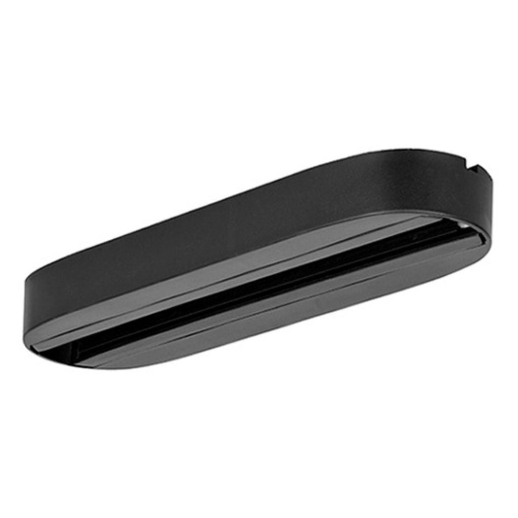 Canope electrificado oval 19cm, policarbonato acabado negro, para sobreponer luminarios de riel de la serie ILUTLA de iLumileds