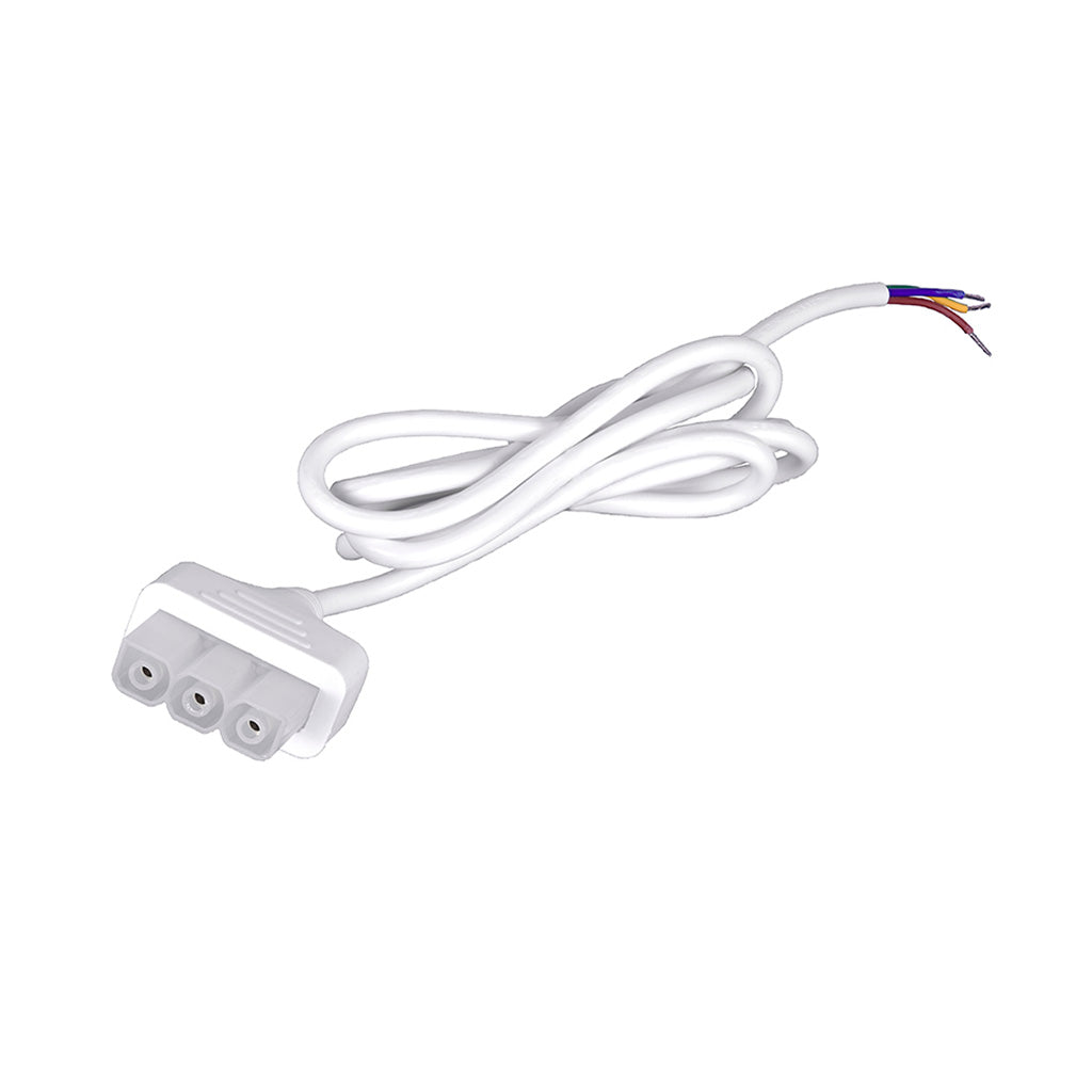 Conector macho con 150 cm de cable blanco para luminarios de la serie ILUINTG de iLumileds