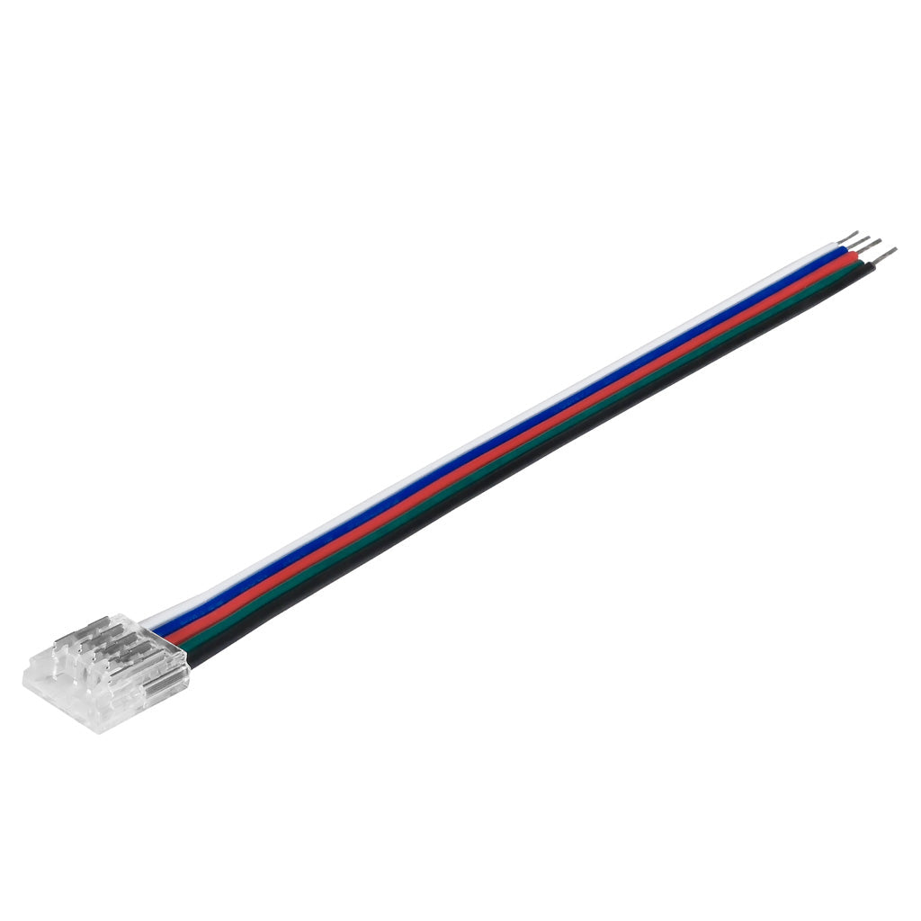 Conector rápido de plástico con 10 cm de cable, para tiras de LED RGBW extraplanas de 10mm de ancho, IP20 de iLumileds