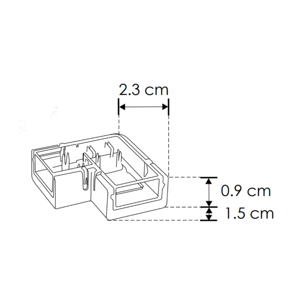 Cople rápido en forma de L, para tiras de LED COB de 9mm de ancho, IP20 de iLumileds