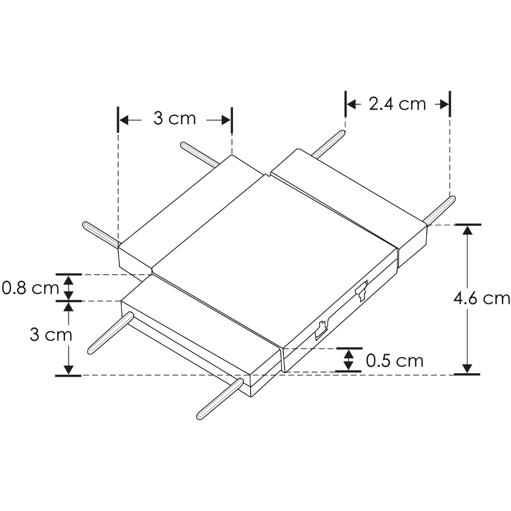 Kit de cople en forma de T conexión horizontal, mecánico y electrificado, para mini riel magnético ILUTMAGMINI30 de iLumileds