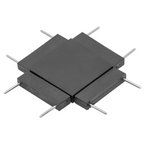 Kit de cople en forma de X conexión horizontal, mecánico y electrificado, para mini riel magnético ILUTMAGMINI30 de iLumileds