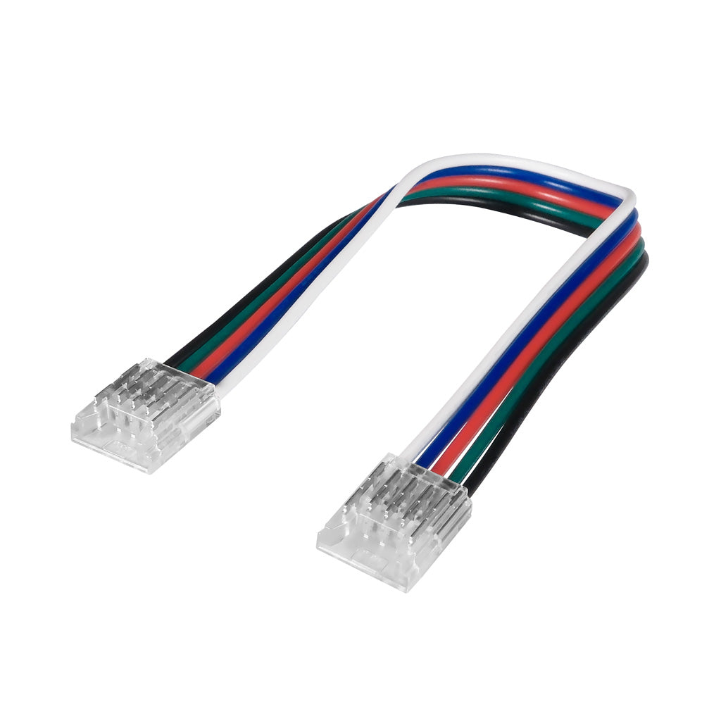 Cople rápido de plástico con 15cm de cable, para tiras de LED RGBW extraplanas de 10mm de ancho, IP20 de iLumileds