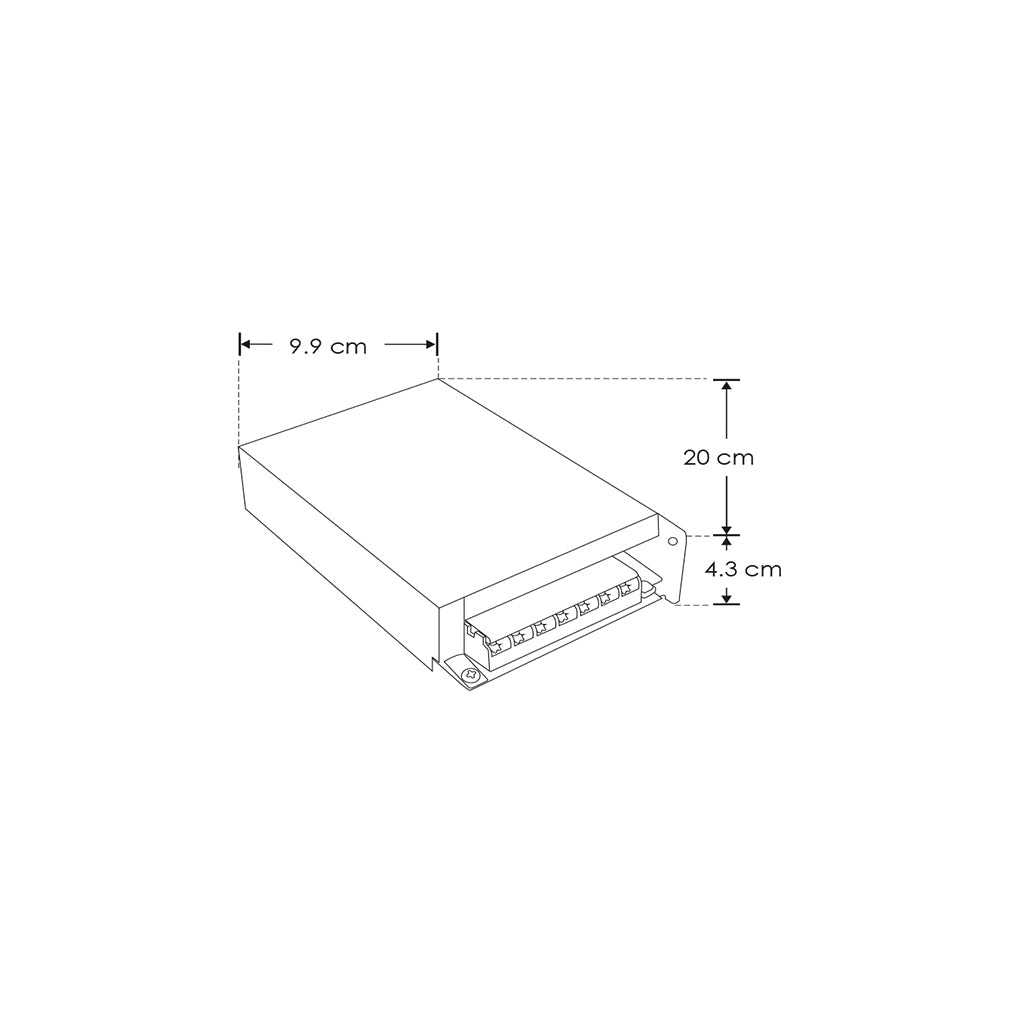 Fuente de poder conmutada 200W (180W máx.) 24Vcc, FP>0.9, THD<=10%, entrada 110-277Vca  para interiores de iLumileds