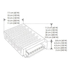 Kit 2pz Fuente de alimentación conmutada 60W (48W máx.) entrada 110-220V ca salida 24V cc, para interiores de iLumileds + 1pz Tira LED COB 12W/m 24V CRI:90 con 512 chips/m rollo 5m cálido (3000K), con auto adhesivo de iLumileds