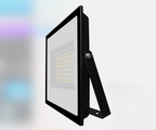 Reflector LED plano 150W 120° fabricado en aluminio acabado negro, color de luz frío 6500K de iLumileds