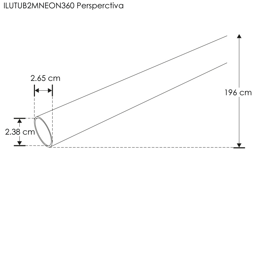 Tubo de policarbonato de 2.67cm diámetro exterior y 2m de largo de iLumileds