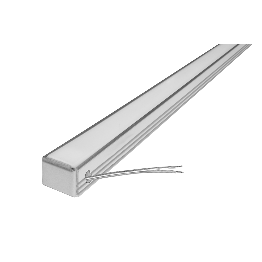 Perfil de aluminio integrado 20W DXAP01200. -Largo 2m A:1.7cm Al:1.2cm-, opción solor de luz cálido (2700K) y neutro (4100K) con alimentación lateral, 127V de iLumileds