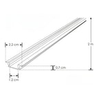 Kit perfil de aluminio negro con ceja DXAP06NKIT. -L:2m A:1.75/2.4cm Al:0.7cm- incluye difusor, 2 tapas laterales y 2 grapas de sujeción de iLumileds
