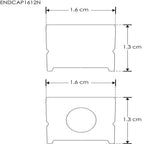 Kit de 2 tapas laterales para perfil de aluminio PA1612 de plástico de iLumileds (No se vende individual)