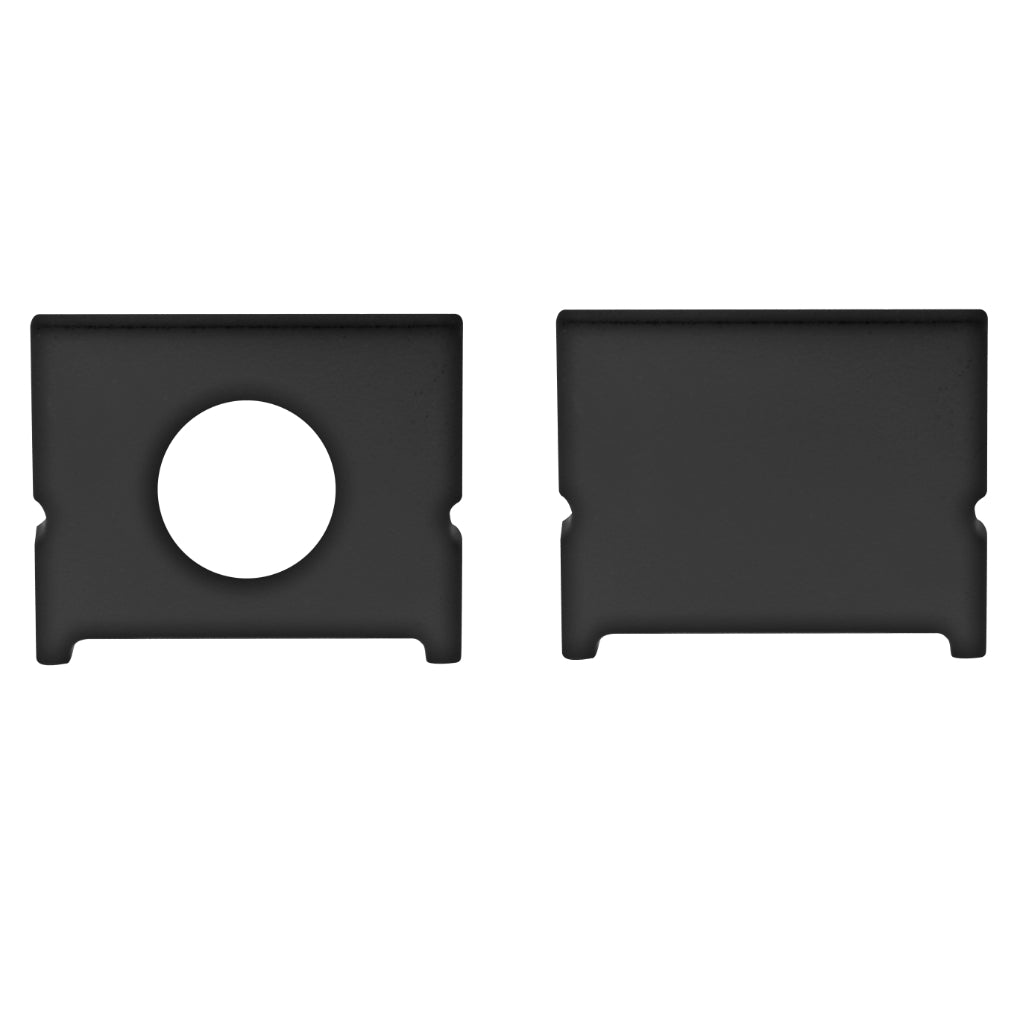 Kit de 2 tapas laterales negras para perfil de aluminio PA1612N de plástico