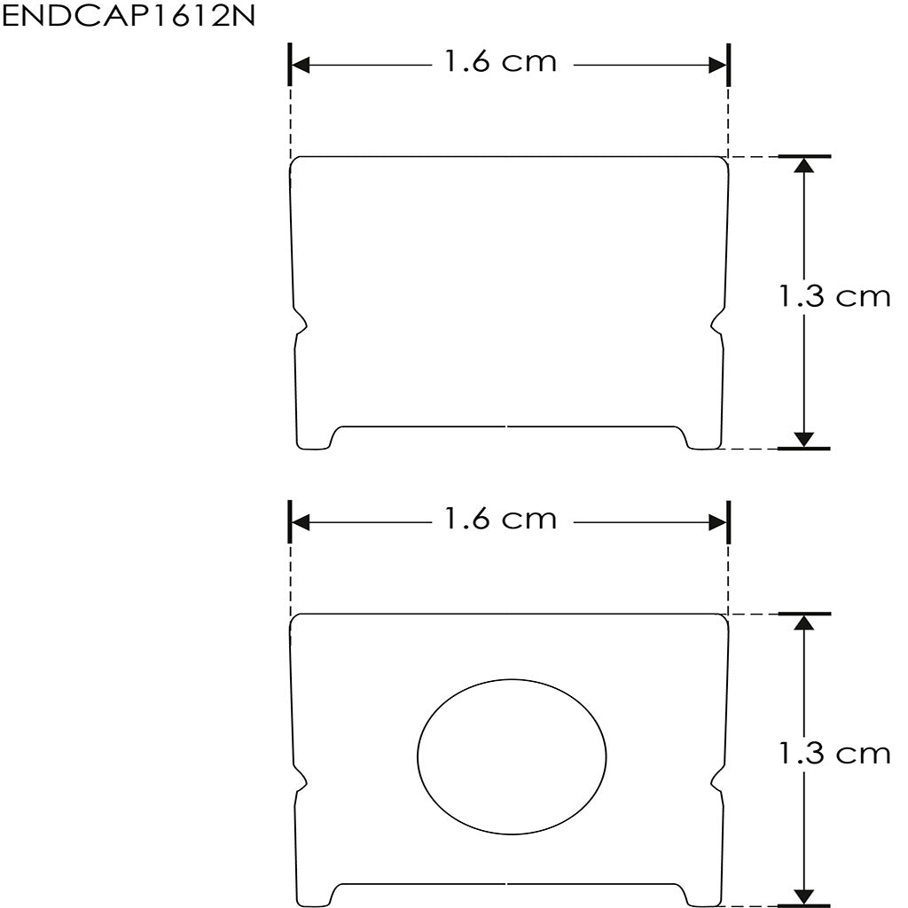 Kit de 2 tapas laterales negras para perfil de aluminio PA1612N de plástico