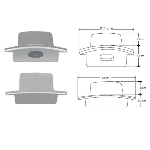 Kit de 2 tapas laterales para perfil de aluminio DXAP06 de plástico de iLumileds (No se vende individual)