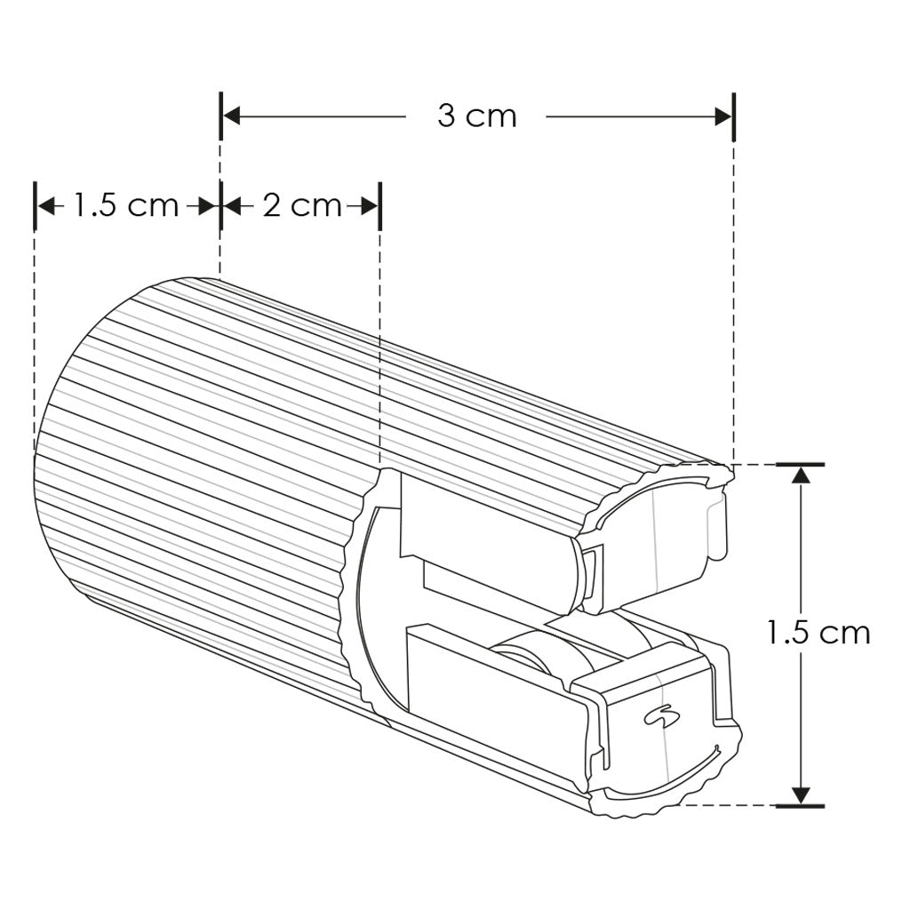 Tapa final acabado negro para micro track magnético, incluye conector para fuente de poder de iLumileds
