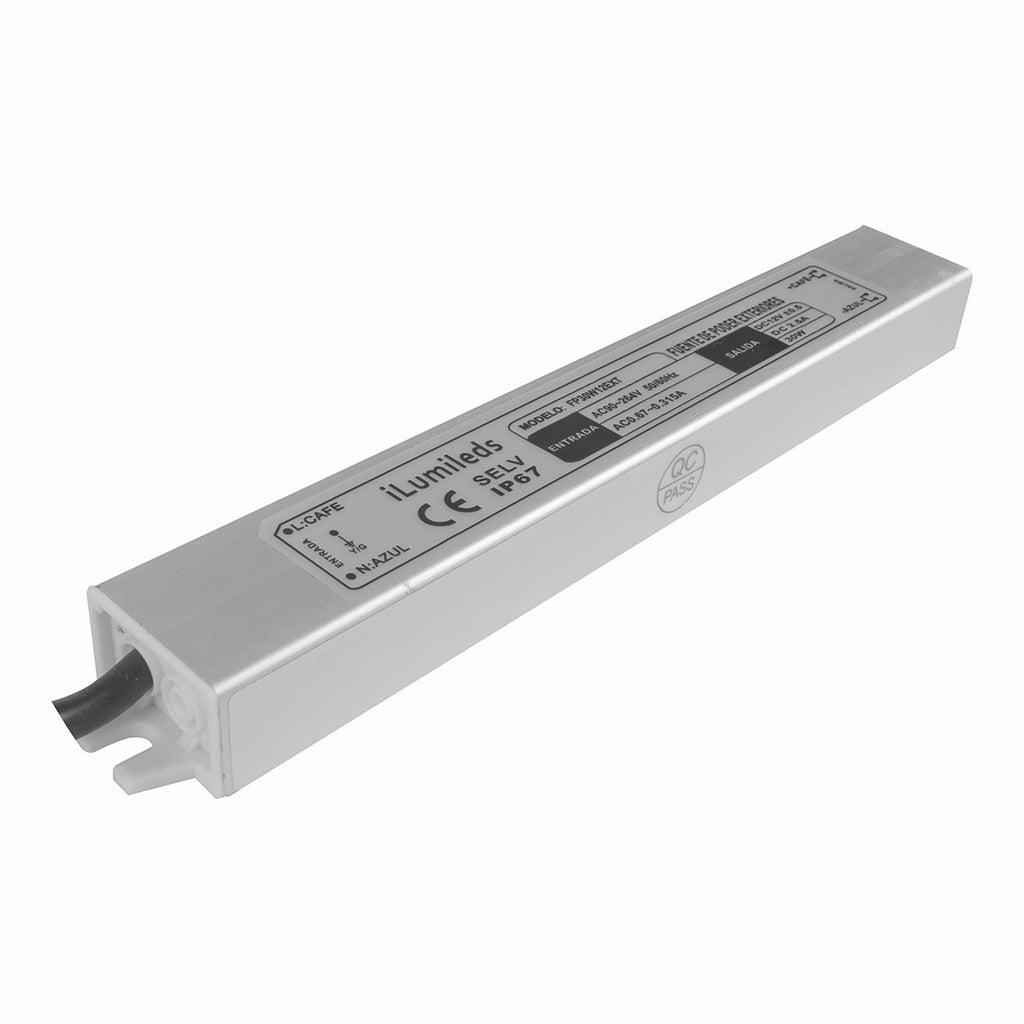 Fuente de alimentación 30W (24W máx.) para exteriores IP67 24V cc entrada 90-264V ca de iLumileds