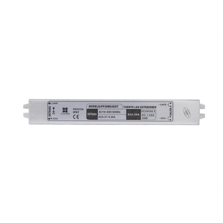 Fuente de alimentación 30W (24W máx.) para exteriores IP67 24V cc entrada 90-264V ca de iLumileds