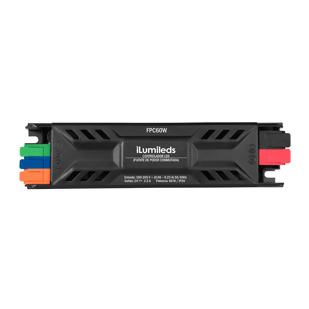 Fuente de poder conmutada 60W (48W máx.) 24Vcc 100-265Vca para interiores de iLumileds