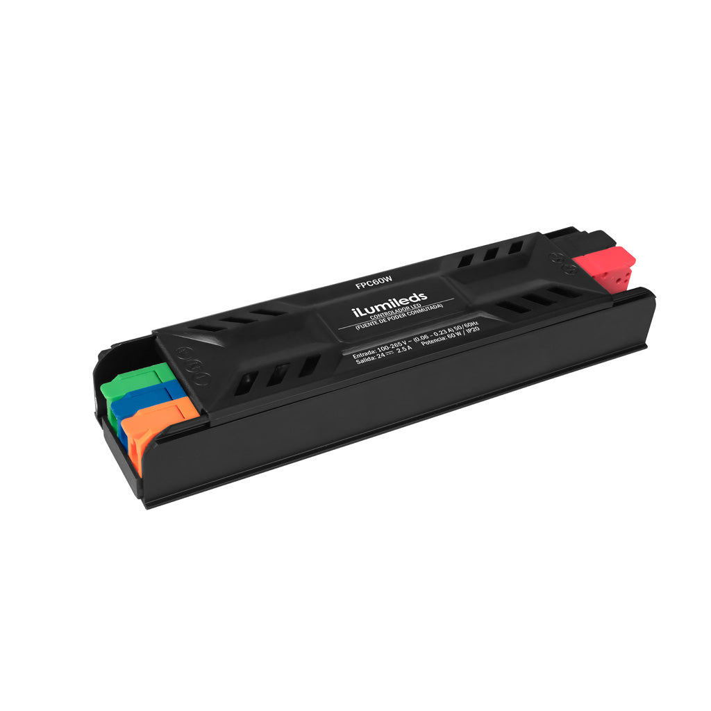 Fuente de poder conmutada 60W (48W máx.) 24Vcc 100-265Vca para interiores de iLumileds
