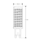 Foco atenuable tipo cacahuate 9W 110-265V color de luz neutro cálido (3000K) base G9 de iLumileds