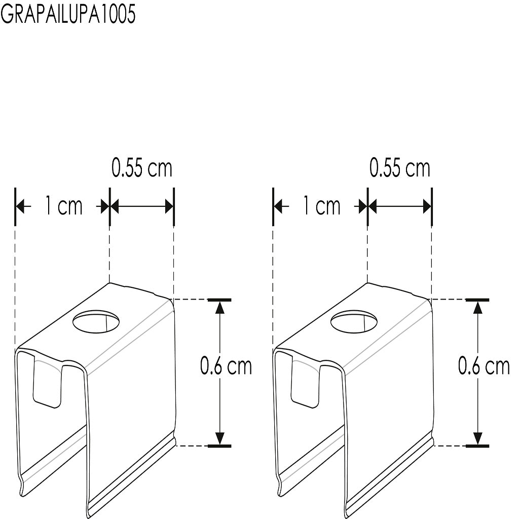 Kit de 2 grapas de sujeción para perfil de aluminio ILUPA1005 de iLumileds (No se vende individual)