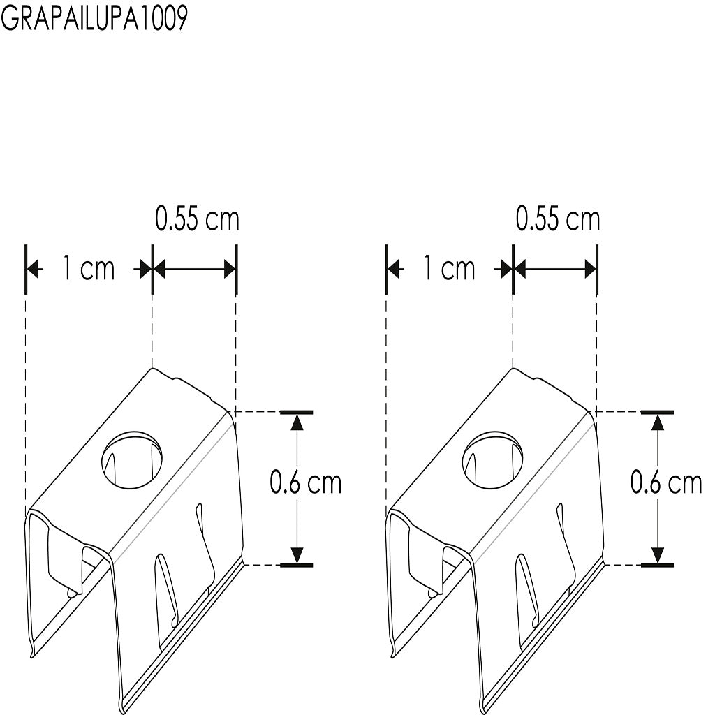 Kit de 2 grapas de sujeción para perfil de aluminio ILUPA1009 de iLumileds (No se vende individual)