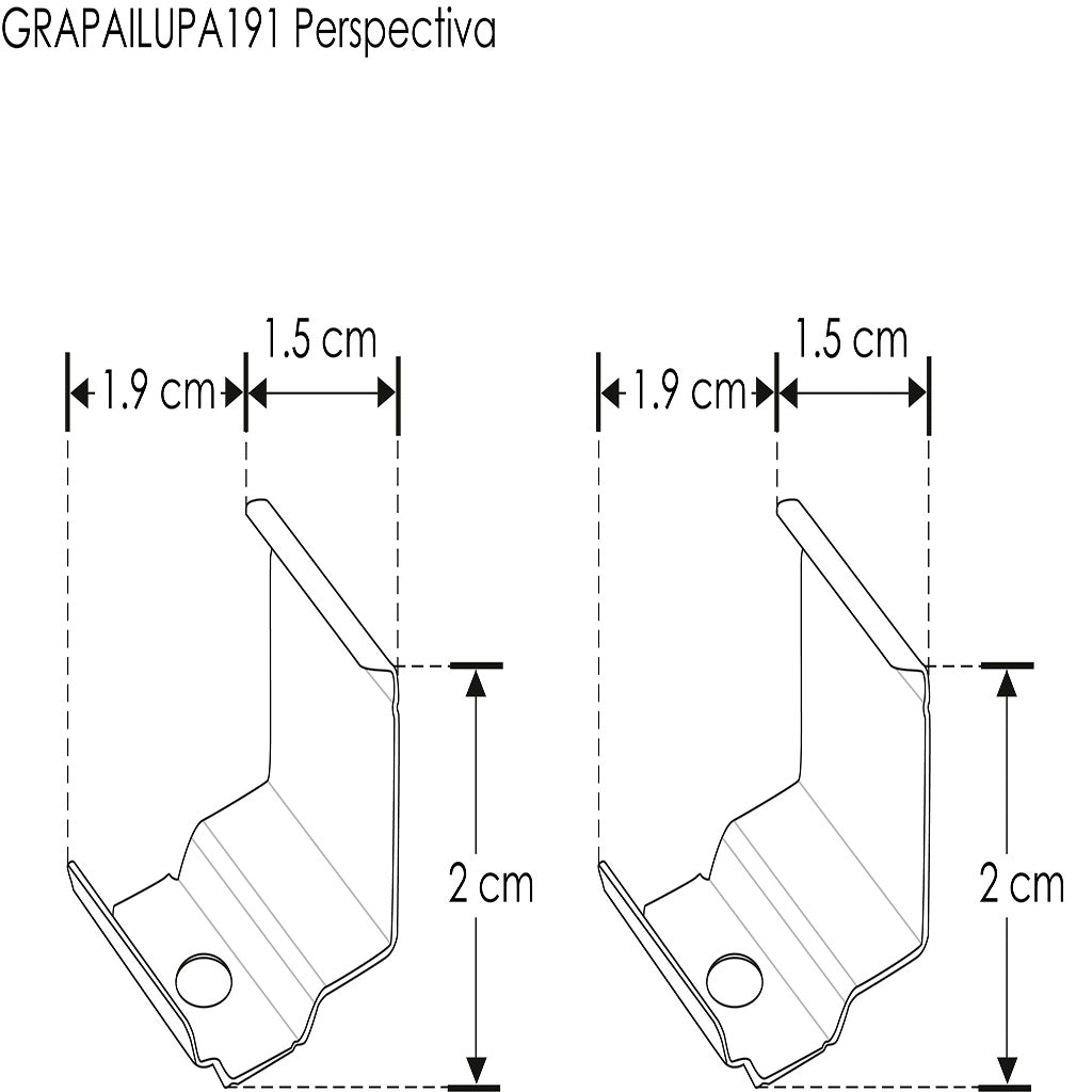 Kit de 2 grapas de sujeción para perfil de aluminio ILUPA191W e ILUPA191B de iLumileds