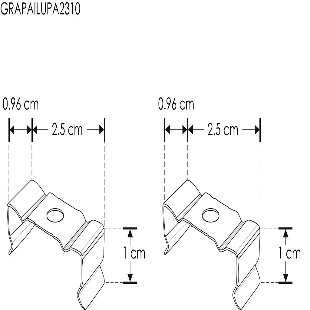 Kit de 2 grapas de sujeción para perfil de aluminio ILUPA2310 de iLumileds