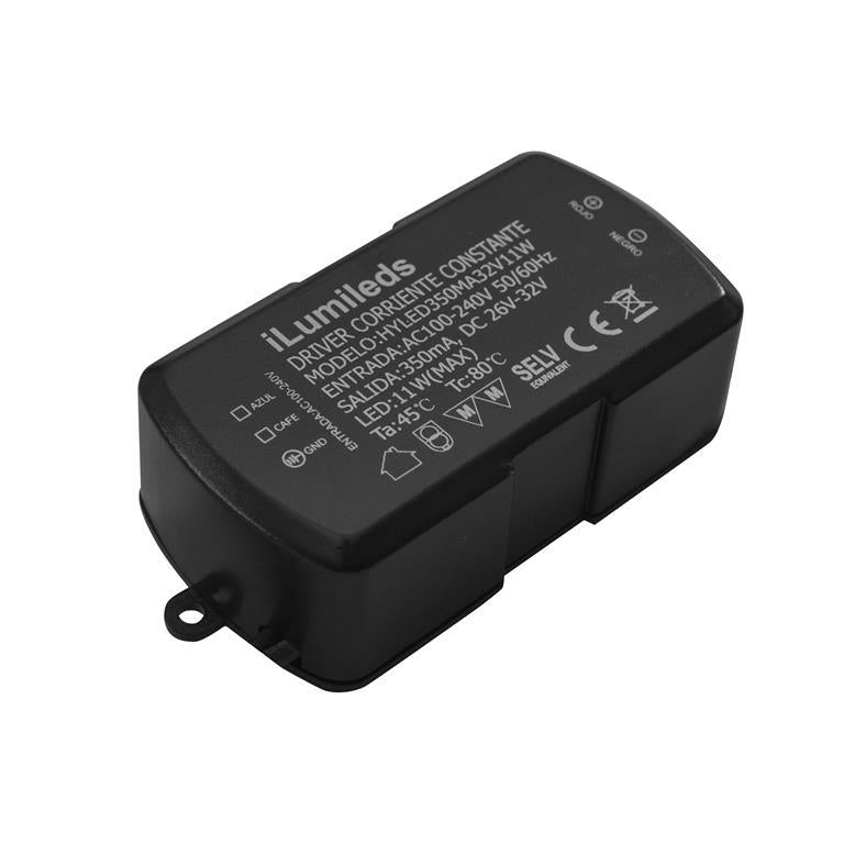 Driver corriente constante aterrizado 9-11W, entrada 100-240V ca salida 16-32V cc, 350mA para interiores de iLumileds