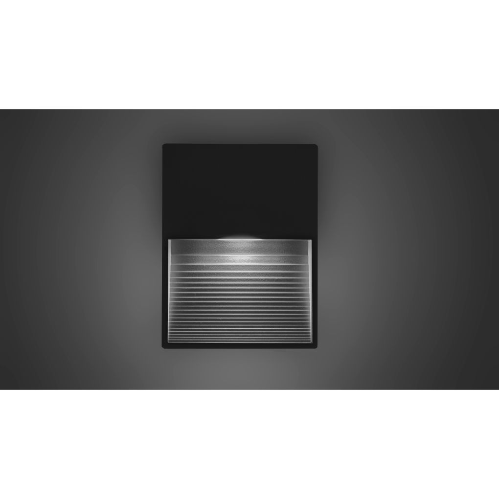 Luminario de cortesía rectangular estriado 9x12cm para sobreponer en muro 2W 3000K de iLumileds