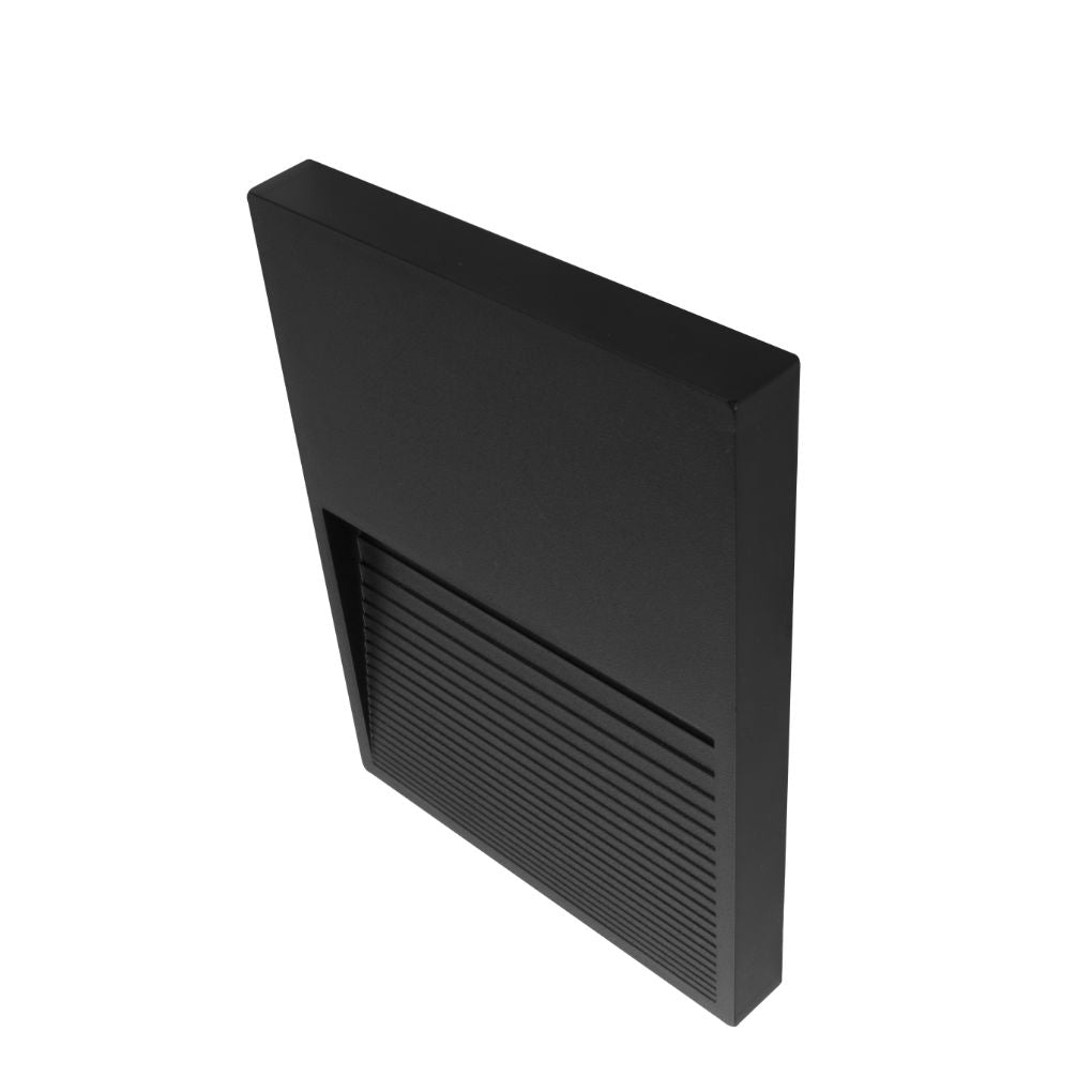Luminario de cortesía rectangular estriado 9x12cm para sobreponer en muro 2W 3000K de iLumileds
