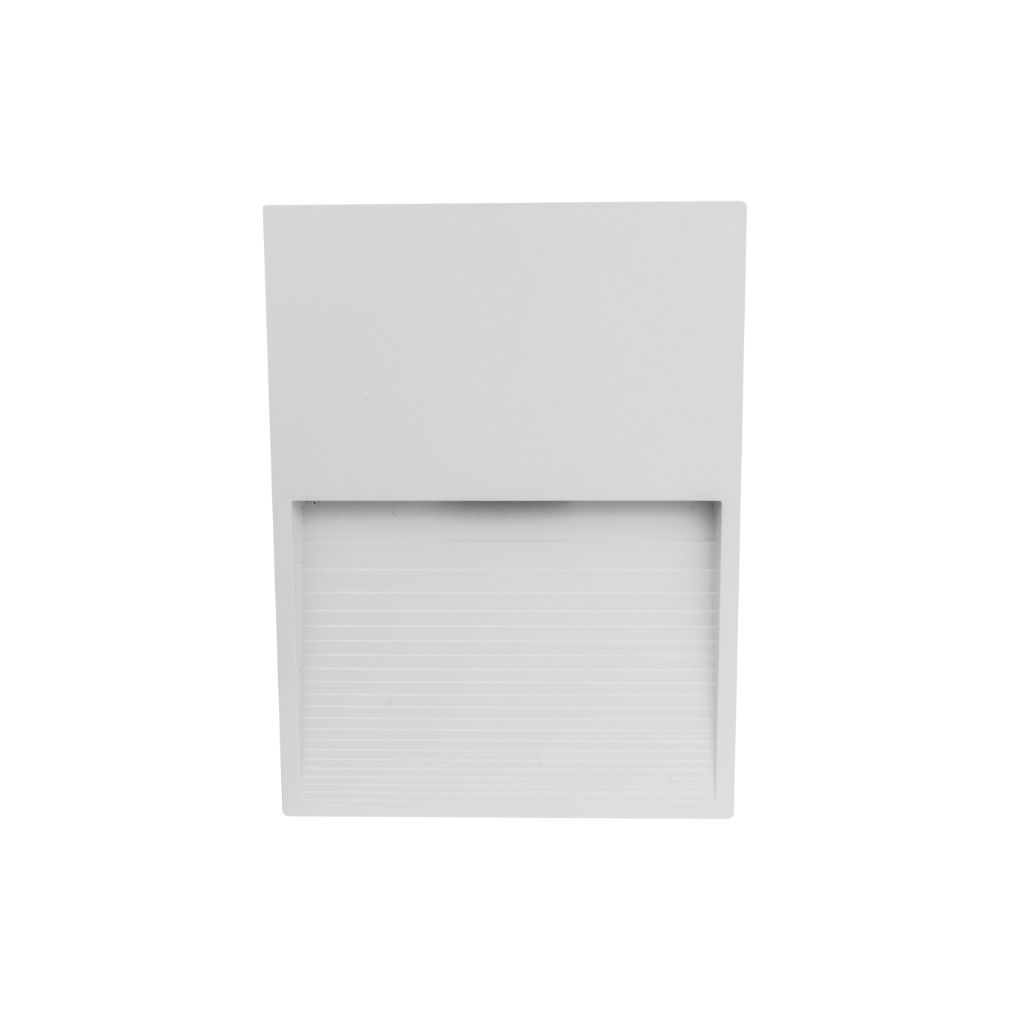 Luminario de cortesía rectangular estriado 9x12cm para sobreponer en muro 2W 3000K de iLumileds