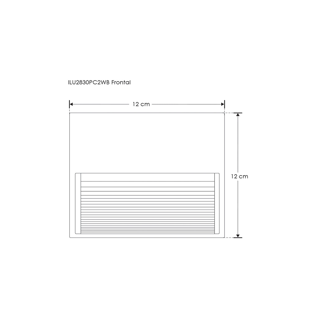 Luminario de cortesía cuadrado estriado 12x12cm para sobreponer en muro 3W luz cálida (3000K) de iLumileds