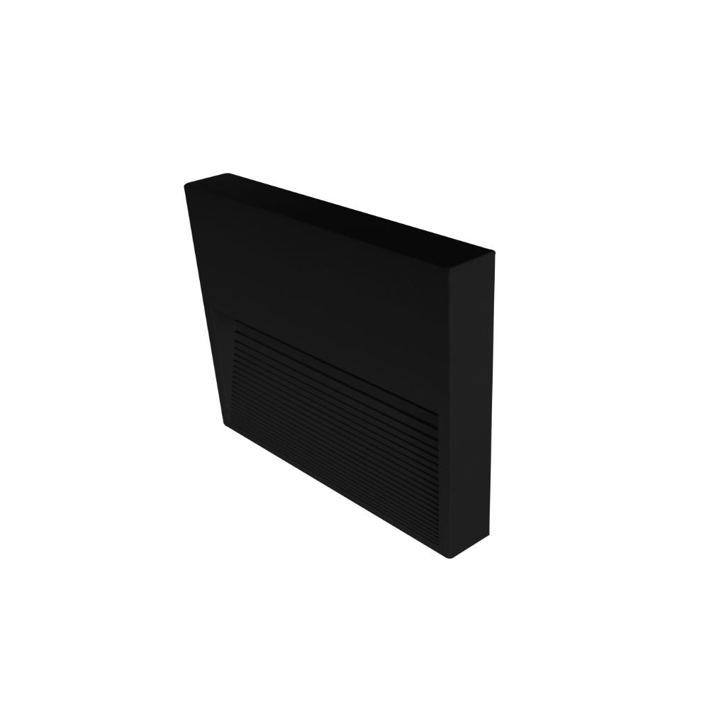 Luminario de cortesía cuadrado estriado 12x12cm para sobreponer en muro 3W luz cálida (3000K) de iLumileds