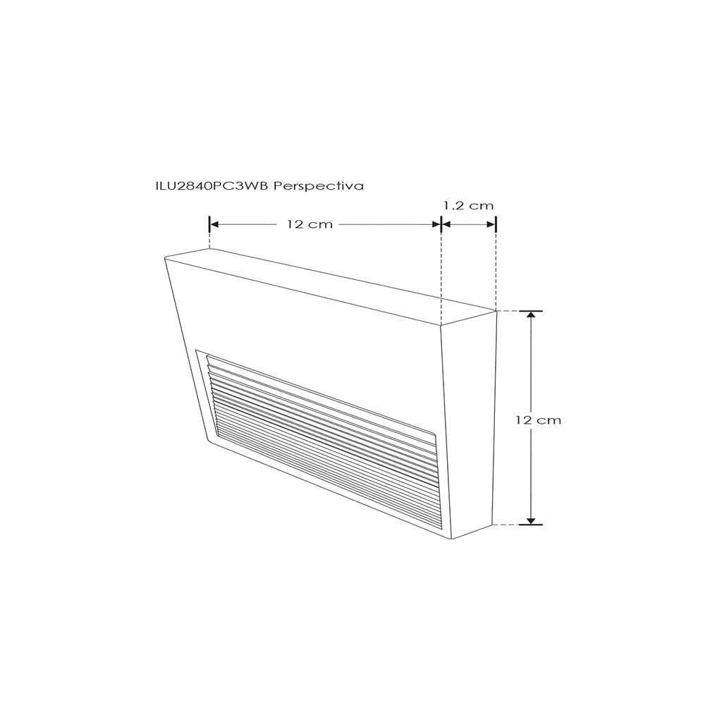 Luminario de cortesía cuadrado estriado 12x12cm para sobreponer en muro 3W luz cálida (3000K) de iLumileds