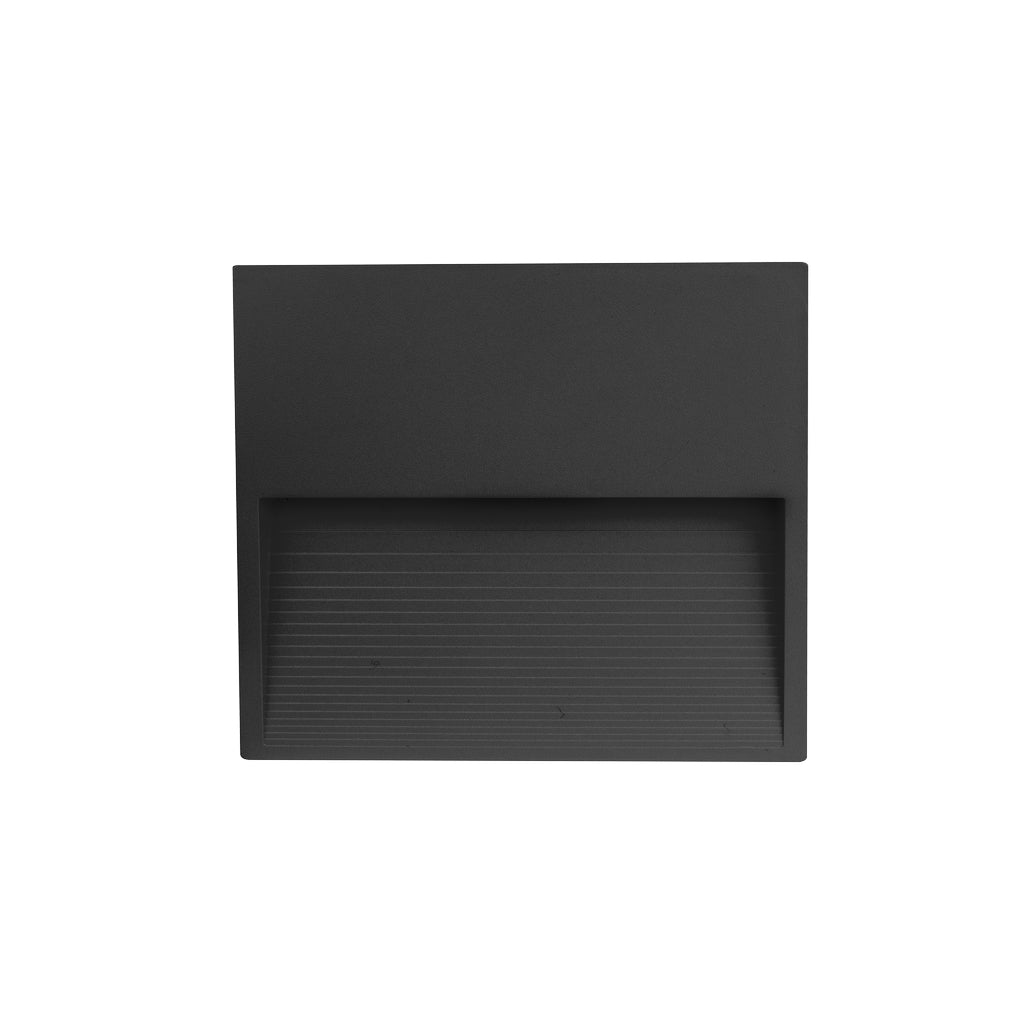 Luminario de cortesía cuadrado estriado 12x12cm para sobreponer en muro 3W luz cálida (3000K) de iLumileds