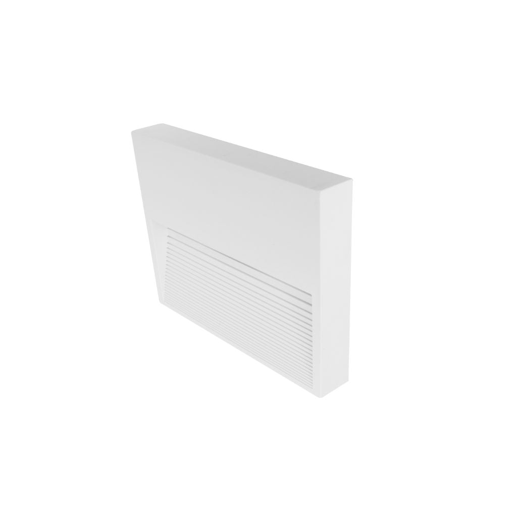 Luminario de cortesía cuadrado estriado 12x12cm para sobreponer en muro 3W luz cálida (3000K) de iLumileds