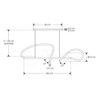 Luminario LLuscá suspender neón 2x13W + spots dirigibles 2x3W 45° luz cálida (3000K), suspensión ajustable 0-120cm de línea Europea iLumileds