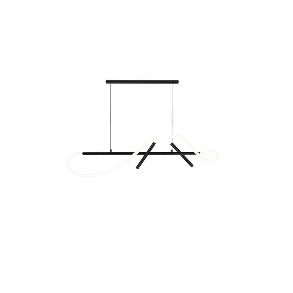 Luminario LLuscá suspender neón 2x13W + spots dirigibles 2x3W 45° luz cálida (3000K), suspensión ajustable 0-120cm de línea Europea iLumileds