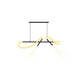Luminario LLuscá suspender neón 2x13W + spots dirigibles 2x3W 45° luz cálida (3000K), suspensión ajustable 0-120cm de línea Europea iLumileds