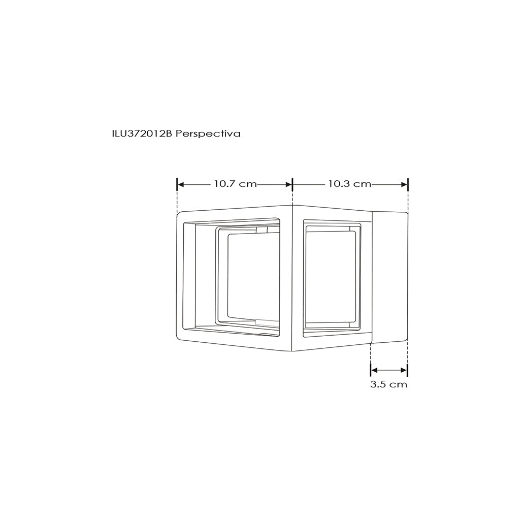 Luminario tipo cubo para muro 6W luz cálida de iLumileds