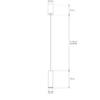 Luminario Yaco cilíndrico acabado negro 20cm 5W 24° luz cálida (3000K), suspensión ajustable 0-150cm de línea Europea iLumileds