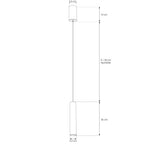Luminario Yaco cilíndrico acabado negro 30cm 5W 24° luz cálida (3000K), suspensión ajustable 0-150cm de línea Europea iLumileds