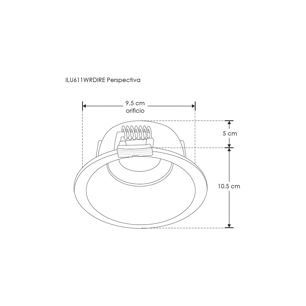 Downlight profundo circular dirigible para MR16 fabricado en aluminio, incluye conectar GU5.3 de iLumileds